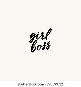 Hand drawn lettering card. The inscription: girl boss. Perfect design for greeting cards, posters, T-shirts, banners, print invitations.