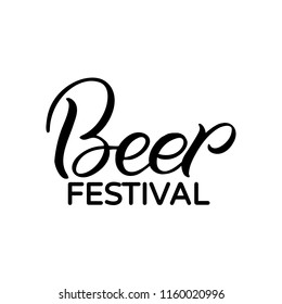 Hand drawn lettering card.Oktoberfest poster. The inscription: Beer festival. Perfect design for greeting cards, posters, T-shirts, banners, print invitations.