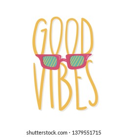 Hand drawn lettering with cartoon elements. Hello Summer concept. Great for sticker,poster,web illustration.cards etc.