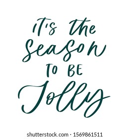 Hand drawn lettering Christmas quote template. Unique calligraphy vector phrase. Custom typography print for poster, t shirts, bags, posters, merch, banners, greeting cards, photo overlays