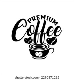 Hand drawn lettering coffee design with quality elements. coffee is always a good idea on black background for print, banner, design, poster. Modern typography coffee quote.