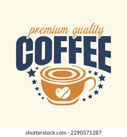 Hand drawn lettering coffee design with quality elements. coffee is always a good idea on black background for print, banner, design, poster. Modern typography coffee quote.