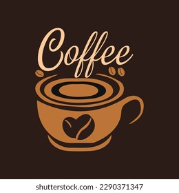 Hand drawn lettering coffee design with quality elements. coffee is always a good idea on black background for print, banner, design, poster. Modern typography coffee quote.