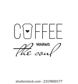 Hand drawn lettering coffee design with quality elements. coffee is always a good idea on black background for print, banner, design, poster. Coffee warms the soul