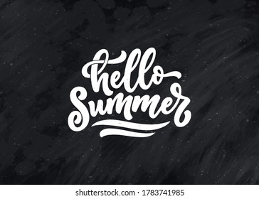 Hand drawn lettering composition about Summer. Funny season slogan. Isolated calligraphy quote for travel agency, beach party. Great design for banner, postcard, print or poster. Vector illustration