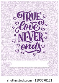 Hand drawn lettering composition, typography poster for Valentines Day, cards, prints. Vector illustration