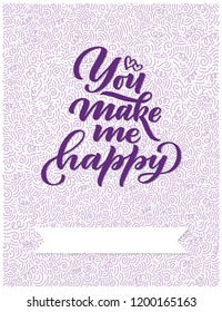 Hand drawn lettering composition, typography poster for Valentines Day, cards, prints. Vector illustration