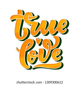 Hand drawn lettering composition, typography poster for Valentines Day, cards, prints. Vector illustration