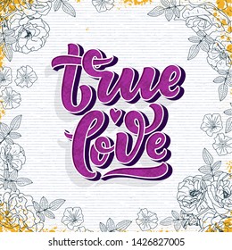 Hand drawn lettering composition, typography poster for Valentines Day, cards, prints. Vector illustration
