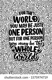 Hand drawn lettering composition, typography poster for Valentines Day, cards, prints. Vector illustration