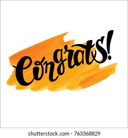 Hand drawn lettering  - Congratulations! Congrats!