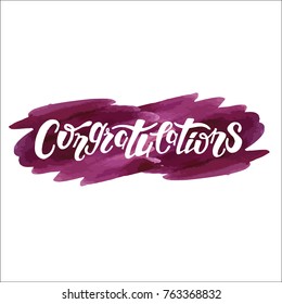 Hand drawn lettering  - Congratulations! Congrats!