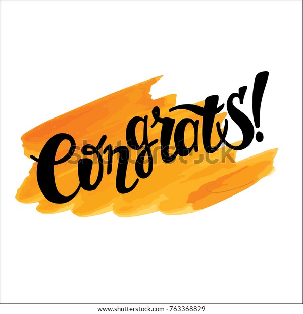 hand drawn lettering congratulations congrats stock vector