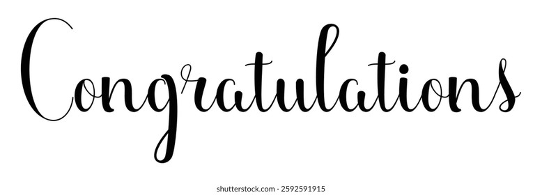Hand drawn lettering Congratulations isolated on white background.