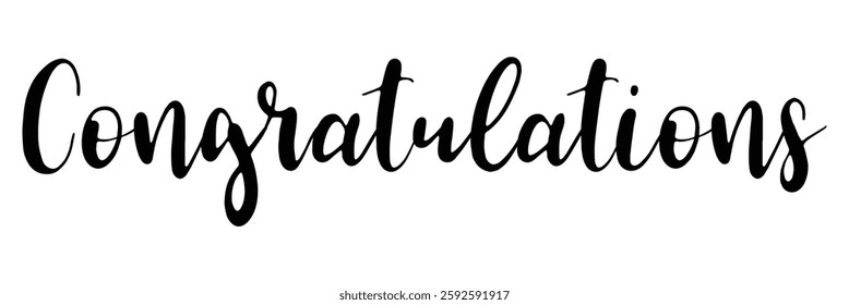 Hand drawn lettering Congratulations isolated on white background.