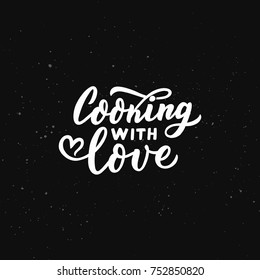 Hand Drawn Lettering Cooking Love On Stock Vector (Royalty Free ...