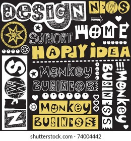 hand drawn lettering design elements