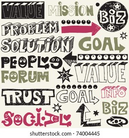 hand drawn lettering design elements