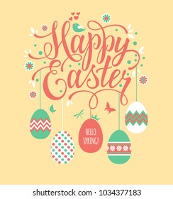 Hand drawn lettering. Easter eggs for Your design