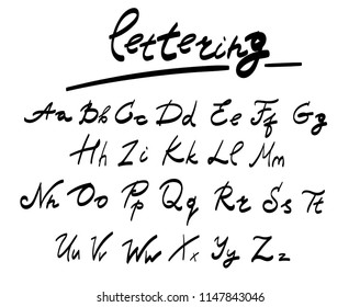 	
Hand drawn lettering font. Vector logo letters. 