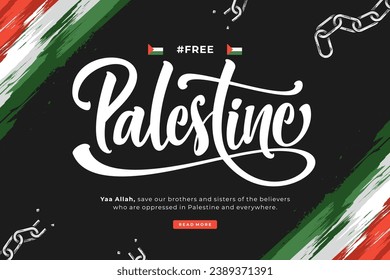 hand drawn lettering free palestine illustration
