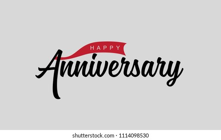 Hand drawn lettering for greeting, invitation card. Happy Anniversary. Greeting card.