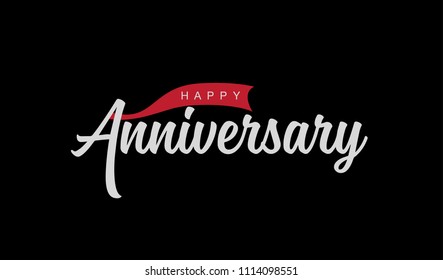 Hand drawn lettering for greeting, invitation card. Happy Anniversary. Greeting card.