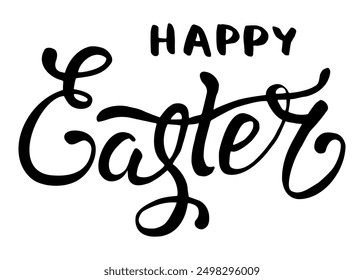 Hand drawn lettering Happy Easter. Vector illustration