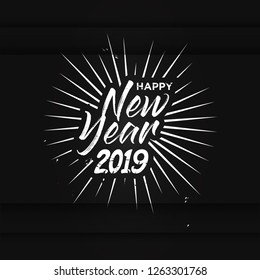 Hand Drawn Lettering Happy New Year Background. Vector Illustration Eps 10