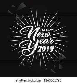 Hand Drawn Lettering Happy New Year Background. Vector Illustration Eps 10