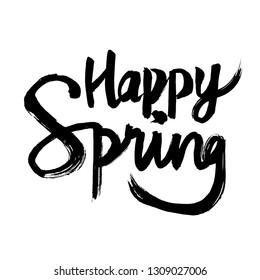 Hand drawn lettering happy spring