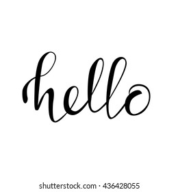 Hand drawn lettering - Hello.
For cards, print, web. Vector illustration