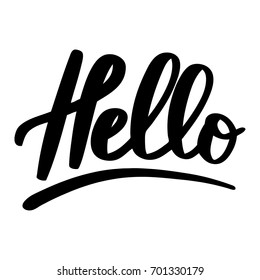 Hand drawn lettering: Hello. Lettering for your blog, for online shop, for tags and banners.