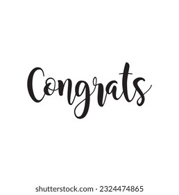 Hand drawn lettering. Ink illustration. Modern brush calligraphy. Isolated on white background. Congrats text.