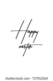 Hand drawn lettering. Ink illustration. Modern brush calligraphy. Isolated on white background. Happy easter.