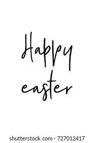 Hand drawn lettering. Ink illustration. Modern brush calligraphy. Isolated on white background. Happy easter.