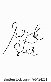 Hand drawn lettering. Ink illustration. Modern brush calligraphy. Isolated on white background. Rock star.
