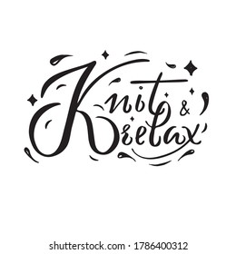 hand drawn lettering knit and relax