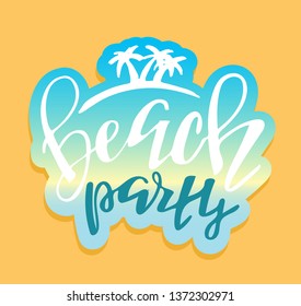 Hand drawn lettering Label - Beach Party Bar Banner