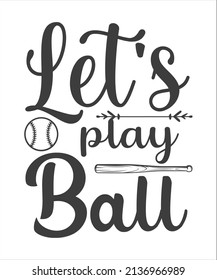 Hand drawn lettering let's play for print, textile, card, poster, decor. Kids print.