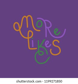 Hand drawn lettering like time for blog, web, social media. Typographic sign  More likes
