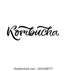 Hand drawn lettering logo. The inscription: Kombucha. Perfect design for greeting cards, posters, T-shirts, banners, print invitations.