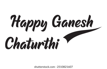 Hand drawn lettering and Lord Ganesh Icon vector. Vector Illustration.