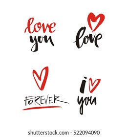 Hand drawn lettering. Love card