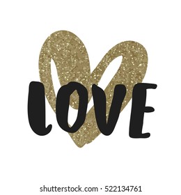 Hand drawn lettering. Love card