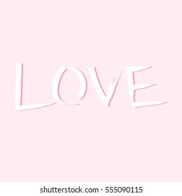 Hand drawn lettering Love. Vector art. Handwritten script sign or slogan - perfect design element for banner, postcard or poster.