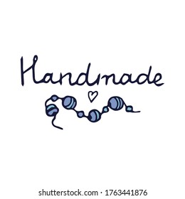 Handgezeichnet handgemachte Schrift, Logo, Logo, Handelsmarke, Tags einzeln auf weißem Hintergrund, bearbeitbare Vektorgrafik. Doodle-Element, Stempel