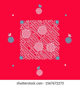 Hand drawn lettering "З Новим Роком"- mean HAPPY NEW YEAR, written in Ukrainian, on red background. Flat vector illustration for new year design, greetings, invitations, cards, posters, prints, web.