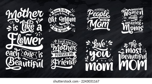 Láminas dibujadas a mano mamá diseño de camisetas, diseño de tipografía