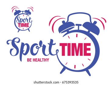 Letras dibujadas a mano sobre el tema del tiempo deportivo